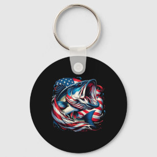 Patriotisches Angeln 4. Juli Männer Amerikanische Schlüsselanhänger