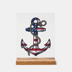 Patriotisches Anker-Vintage-Vektordesign_1 Acrylschild