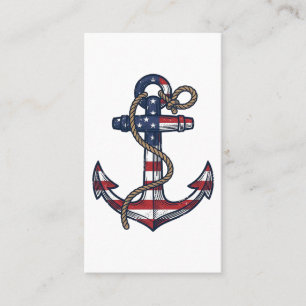 Patriotisches Anker-Vintage-Vektordesign_1 Visitenkarte