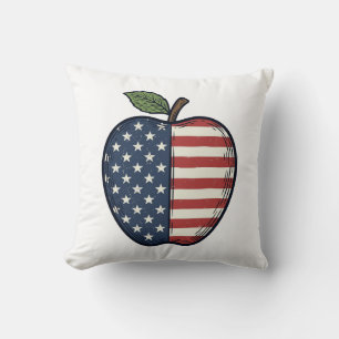 Patriotisches Apfel-Vintage-Stichvektor-Design_1 Kissen