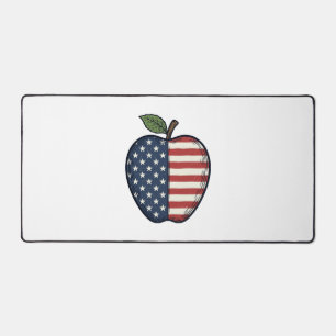 Patriotisches Apfel-Vintage-Stichvektor-Design_1 Schreibtischunterlage