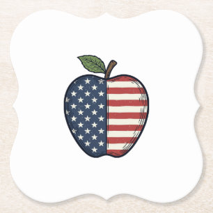Patriotisches Apfel-Vintage-Stichvektor-Design_1 Untersetzer