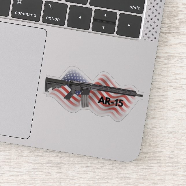Patriotisches AR-15 halbautomatisches Gewehr Aufkleber (Detail)