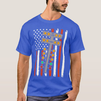 Patriotisches Autorennen American Flag Drag Racing T-Shirt