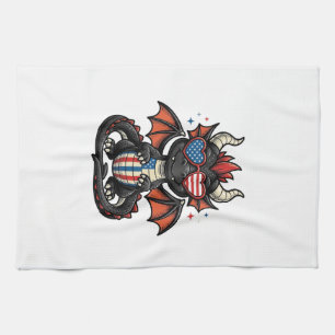 Patriotisches Baby-Drache Vintage-Vector-Shirt-Des Geschirrtuch