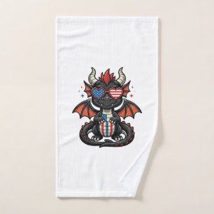 Patriotisches Baby-Drache Vintage-Vector-Shirt-Des Handtuch