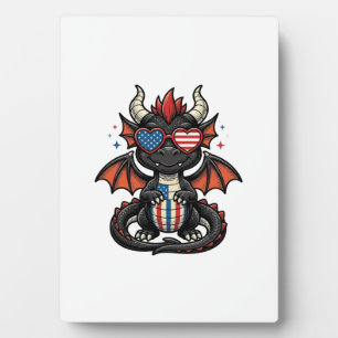 Patriotisches Baby-Drache Vintage-Vektor-Shirt-Des Fotoplatte