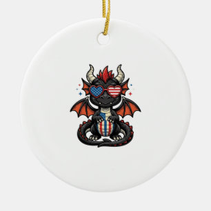 Patriotisches Baby-Drache Vintage-Vektor-Shirt-Des Keramik Ornament