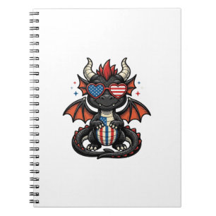Patriotisches Baby-Drache Vintage-Vektor-Shirt-Des Notizblock