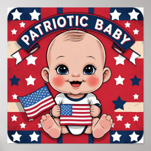 Patriotisches Baby-Flagge-Poster-Druck für Neugebo Poster
