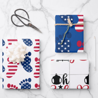 PATRIOTISCHES BABY WRAPPPAPIER GESCHENKPAPIER SET