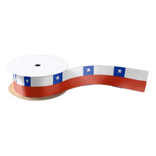 Patriotisches Band mit der Flagge des Chilen Satinband