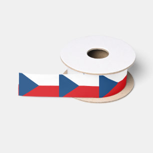 Patriotisches Band mit der Flagge Tschechiens Satinband