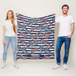 Patriotisches Bandstreifenmuster Fleecedecke
