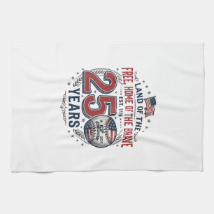 Patriotisches Baseball 250 Jahre Vintage-Shirt-Des Geschirrtuch