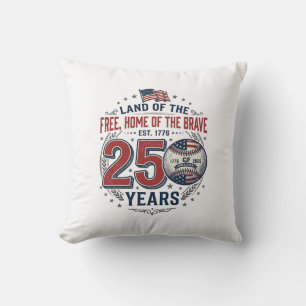 Patriotisches Baseball 250 Jahre Vintage-Shirt-Des Kissen