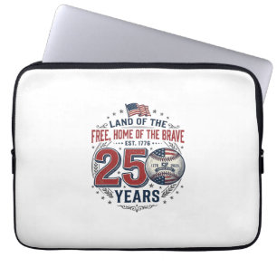 Patriotisches Baseball 250 Jahre Vintage-Shirt-Des Laptopschutzhülle