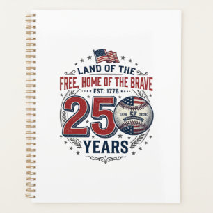 Patriotisches Baseball 250 Jahre Vintage-Shirt-Des Planer