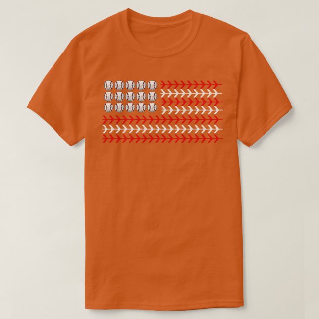 Patriotisches Baseball der amerikanischen Flagge 1 T-Shirt (Design vorne)