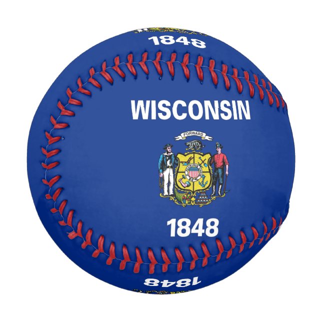Patriotisches Baseball mit der Flagge des Wisconsi (Vorderseite Links)
