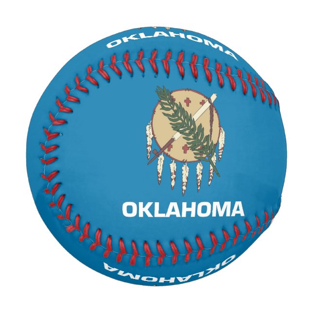 Patriotisches Baseball mit der Flagge von Oklahoma (Vorderseite Links)