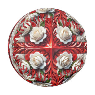 Patriotisches Baseball mit englischen Rose Design