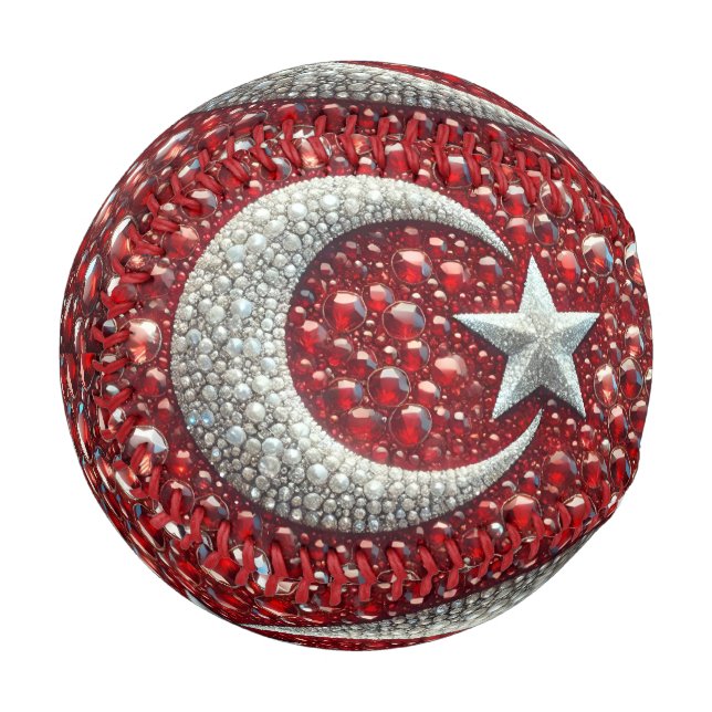 Patriotisches Baseball mit türkischen Farben (Vorderseite Links)