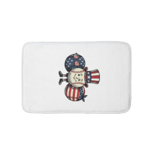 Patriotisches Baseball-Trio Vintage Vector Shirt_1 Badematte