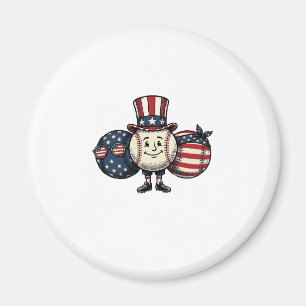 Patriotisches Baseball-Trio Vintage Vector Shirt_1 Magnet