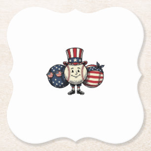 Patriotisches Baseball-Trio Vintage Vector Shirt_1 Untersetzer