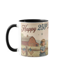 Patriotisches Bauernhaus, Vintage Happy 250. USA 2