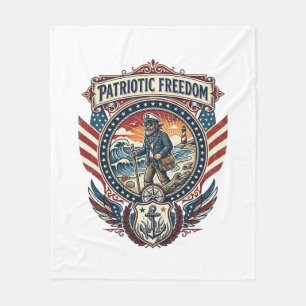 Patriotisches Beachcomber-Vektorgrafik-T-Shirt_1 Fleecedecke