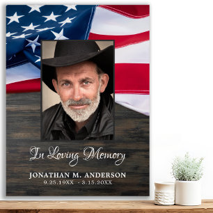 Patriotisches Begräbnis USA-Flagge Veteran Foto Ge Poster