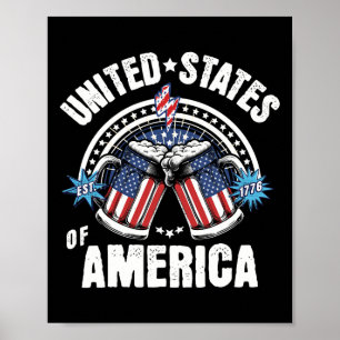 Patriotisches Bier Amerikanische Flagge 4. Juli Bi Poster