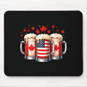 Patriotisches Bier Kanada USA-Flagge Ahornblatt ka Mousepad