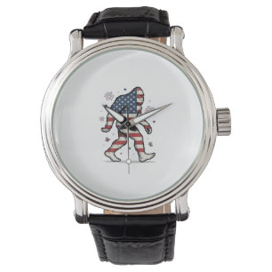 Patriotisches Bigfoot-Vintage-Stickerei-Shirt-Desi Armbanduhr