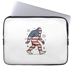 Patriotisches Bigfoot-Vintage-Stickerei-Shirt-Desi Laptopschutzhülle