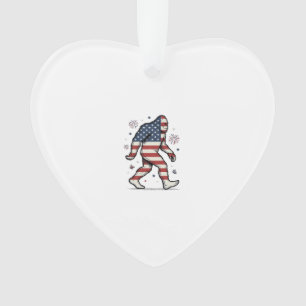Patriotisches Bigfoot-Vintage-Stickerei-Shirt-Desi Ornament