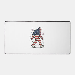 Patriotisches Bigfoot-Vintage-Stickerei-Shirt-Desi Schreibtischunterlage