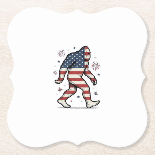 Patriotisches Bigfoot-Vintage-Stickerei-Shirt-Desi Untersetzer