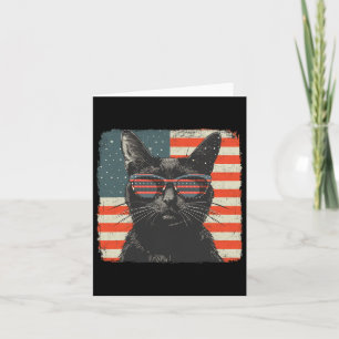 Patriotisches Black Cat Shirt 4. Juli Frauen Männe Karte