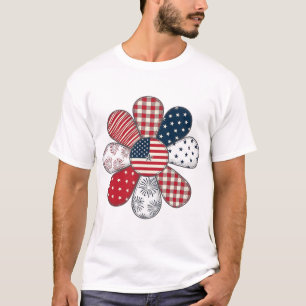 Patriotisches Blumen-Vintage-Vector-Shirt-Design_1 T-Shirt