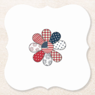 Patriotisches Blumen-Vintage-Vector-Shirt-Design_1 Untersetzer