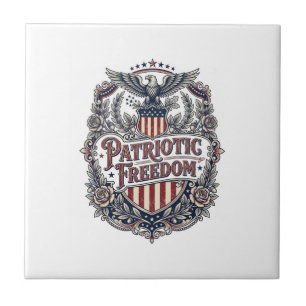 Patriotisches Blumen Vintage Vektorgrafik T-Shirt Fliese