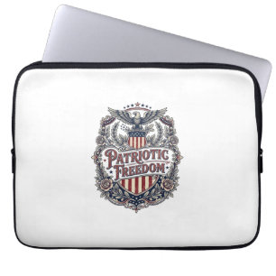 Patriotisches Blumen Vintage Vektorgrafik T-Shirt Laptopschutzhülle