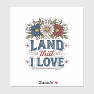 Patriotisches Blumenland, das ich liebe Shirt Desi Aufkleber