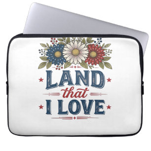 Patriotisches Blumenland, das ich liebe Shirt Desi Laptopschutzhülle