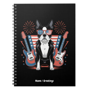 Patriotisches Boston-Terrier-Hundliebhaber-Design  Notizblock