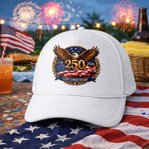 Patriotisches Bronze 250. Jubiläumsemblem Truckerkappe