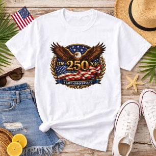 Patriotisches Bronze-Emblem zum 250. Jubiläum T-Shirt